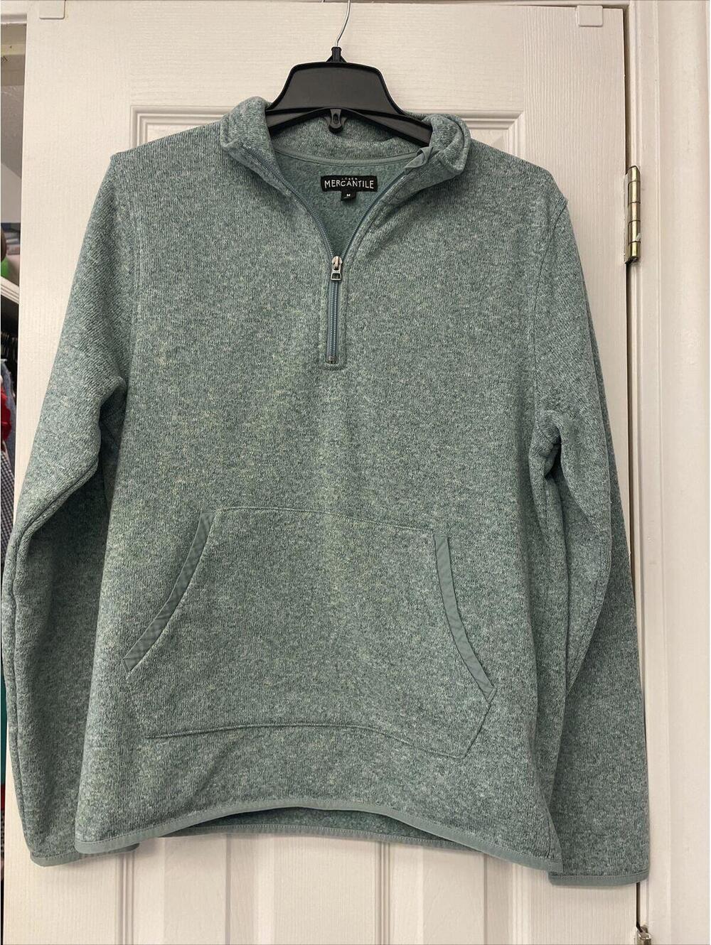 J Crew Mercantile Teal Pullover Size M. Zipper. Front Pocket. Casual Top